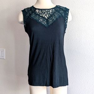 Loft Emerald Green Lace Top